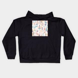 Abstract minimalism pattern featuring stylized objects and geometric shapes in soothing pastel colors Kids Hoodie